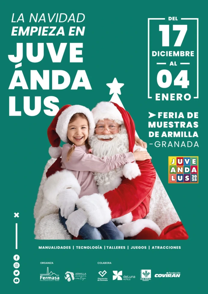 Cartel oficial de Juveándalus, feria infantil y juvenil de Navidad en Granada