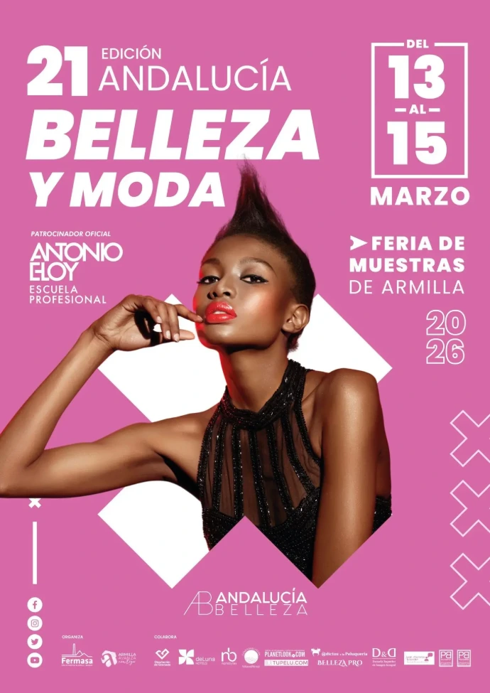 Cartel oficial de Andalucía Belleza y Moda, feria profesional de belleza y moda en Granada
