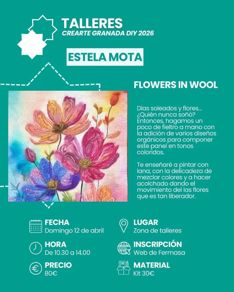 INSCRIPCIONES CREARTE FLOWERS IN WOOL