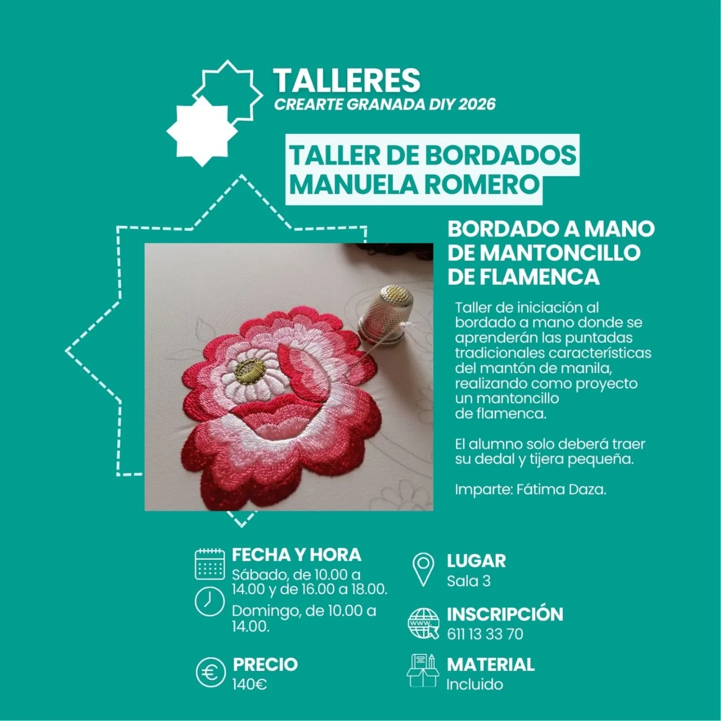 INSCRIPCIONES CREARTE BORDADO A MANO